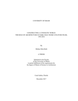 Constructing a Cinematic World: The Role of Architecture in Park Chan Wook's Feature Films, 1992-2016