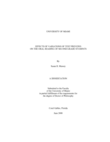 Effects of Variations of Text Previews on the Oral Reading of Second Grade Students