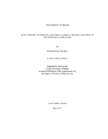 Body Weight, Nutrition, and the Classical Singer: A Review of the Existing Literature