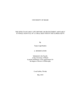 The Effects of Early Life History on Recruitment and Early Juvenile Survival of a Coral Reef Fish in the Florida Keys