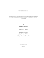 Americana Suite: A Composition for Full Orchestra, Big Band, and Jazz Chamber Ensembles Inspired by American Master Paintings