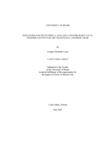 Strategies for Developing a Jazz and Contemporary Vocal Ensemble Sound for the Traditional Chamber Choir