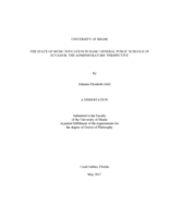 The State of Music Education in Basic General Public Schools of Ecuador: The Administrators' Perspective