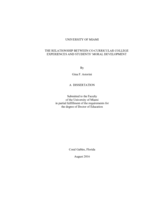 The Relationship Between Co-Curricular College Experiences and Students' Moral Development