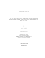 The Influence of Music on Depression, Affect, and Benefit Finding Among Women at the Completion of Treatment for Breast Cancer
