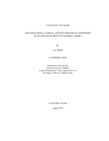 Organizational Climate and Psychological Ownership in an Advanced Practice Nursing Sample