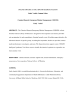 Chemical Hazards Emergency Medical Management (CHEMM)