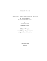 A Pedagogical Exploration of Selected Art Songs by Franz Schubert Transcribed for Bassoon