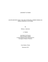 An Exploratory Study: The Use of Privately Owned Vessels as Mobile Research Platforms