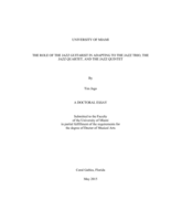 The Role of the Jazz Guitarist in Adapting to the Jazz Trio, the Jazz Quartet, and the Jazz Quintet