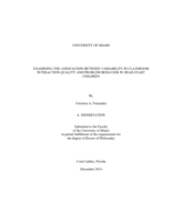 Examining the Association Between Variability in Classroom Interaction Quality and Problem Behavior in Head Start Children