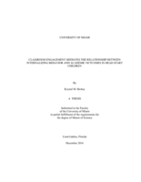 Classroom Engagement Mediates the Relationship Between Internalizing Behavior and Academic Outcomes in Head Start Children