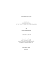 Effects of Bulimia Nervosa on the Voice: A Guide for Voice Teachers