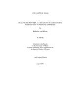 Healthcare Provider Acceptability of a Behavioral Intervention to Promote Adherence