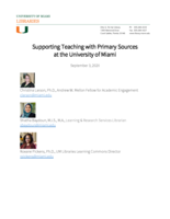 Supporting Teaching with Primary Sources at the University of Miami