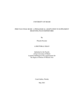 Peruvian Folk Music: A Pedagogical Adaptation to Supplement Beginning Piano Repertoire