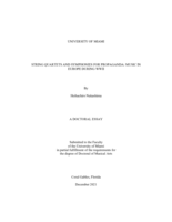 String Quartets and Symphonies for Propaganda: Music in Europe during WWII