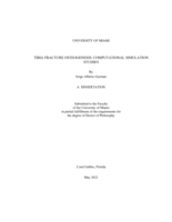 Tibia Fracture Osteogenesis: Computational Simulation Studies