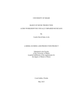 Camilo D Salas , Basics of Music Production (Audio Workshop for visually impaired musicians)