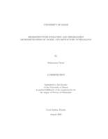 Microstructure Evolution and Deformation Micromechanisms of Nickel and Refractory Superalloys