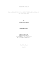 Pan-American Fusion in Composition: Where Jazz,  Classical and Pan-Latin Music Meet