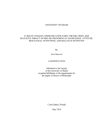 Climate Change Communication Using TikTok Video and Dialogue: Impact on Pro-Environmental Knowledge, Attitude, Behavioral Intentions, and Dialogue Intention