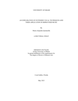 An Exploration of Extended Vocal Techniques and Their Application in Improvised Music